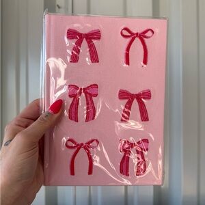 Pink Notebook with Red Bows